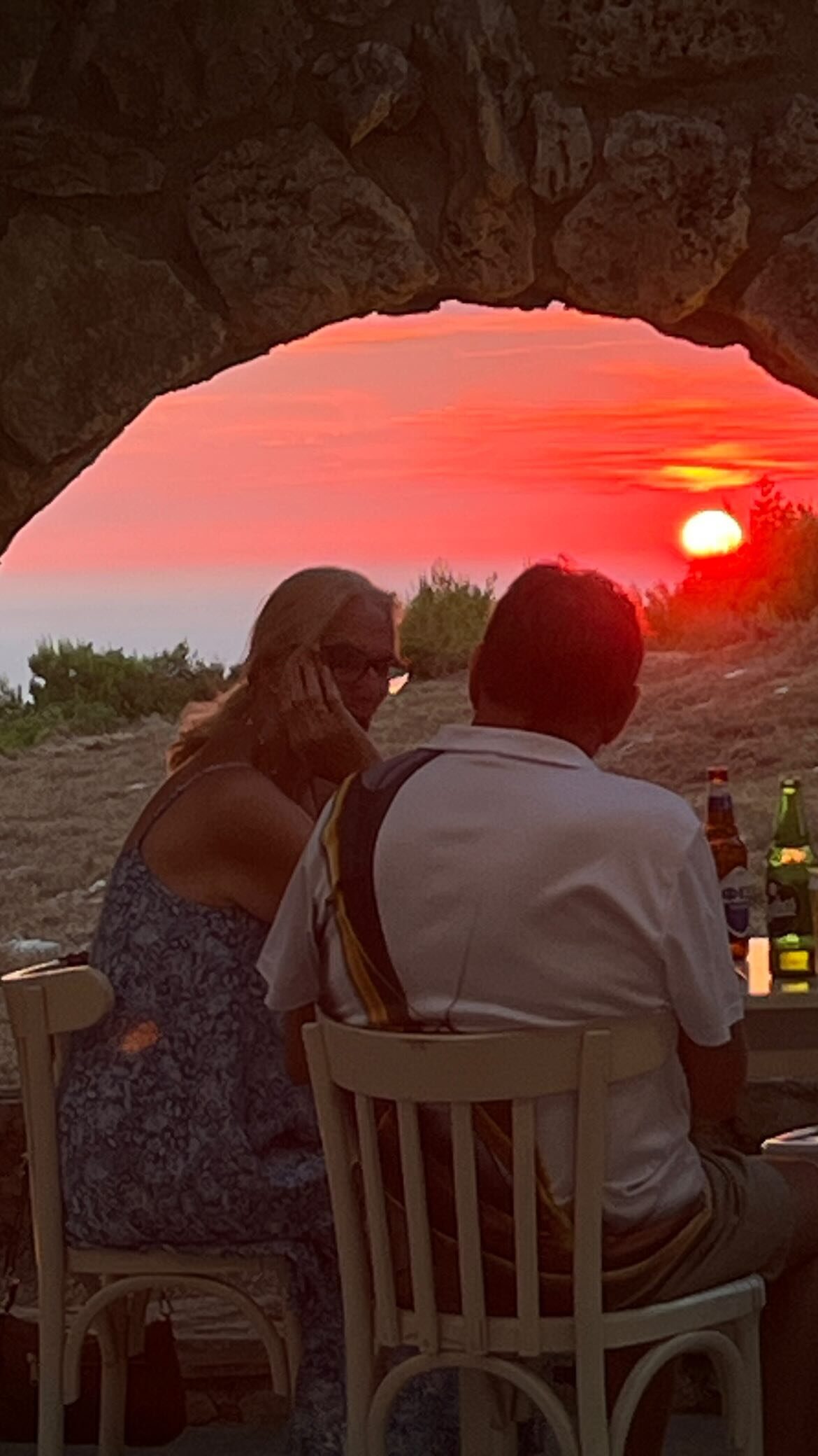 Conversation under the sunset